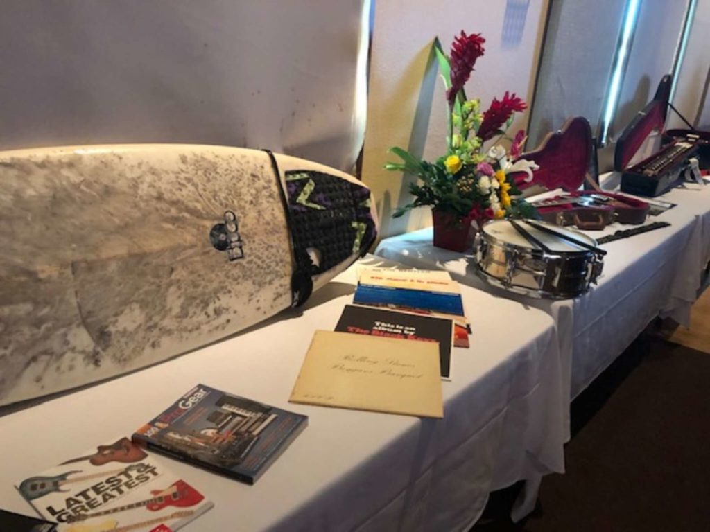 Memory table at a large celebration of life memorial