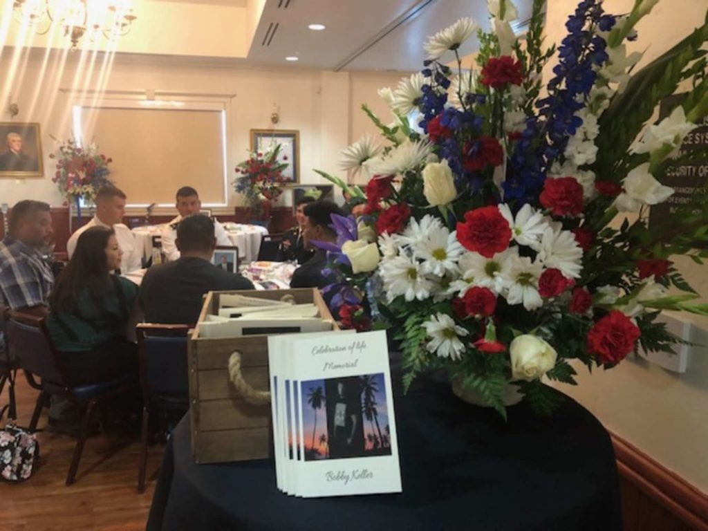 programs and flowers for a military veteran
